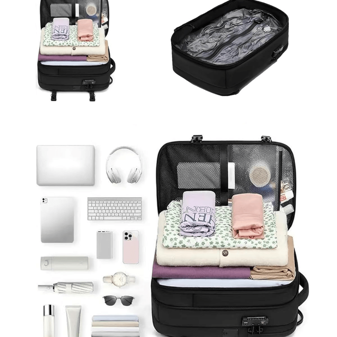 Lightweight 50L Travel Backpack with Compression System & USB Charging - QUARATI