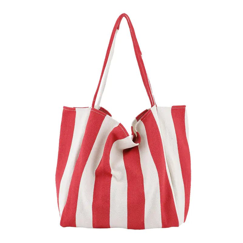 Striped Canvas Tote Bag – Versatile Large Capacity Shoulder Bag | 30L - QUARATI