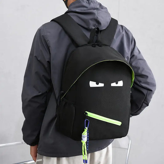 UNISEX BACKPACK WITH UNIQUE DESIGN – DURABLE NYLON – FOR SCHOOL AND TRAVEL – BLACK