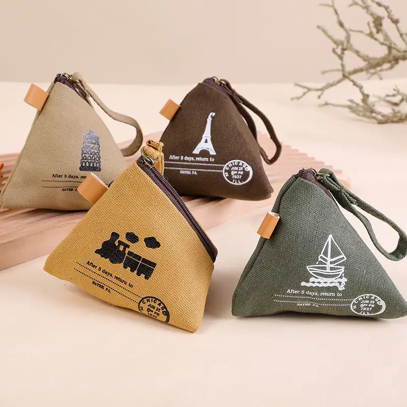 Canvas Coin Purse – Mini Wallet with Cute Architectural Prints - QUARATI