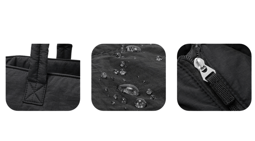 Cotton Tote Bag – Large Capacity Zippered Shoulder Bag with Compartments (35×16×43cm) - QUARATI