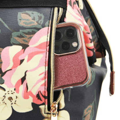 Floral Mummy Diaper Bag – Large Capacity Travel Backpack 20–35L - QUARATI