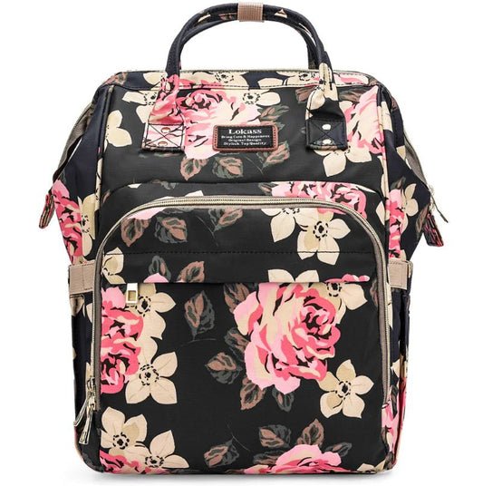 Floral Mummy Diaper Bag – Large Capacity Travel Backpack 20–35L - QUARATI