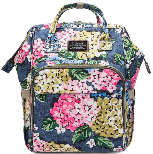 Floral Mummy Diaper Bag – Large Capacity Travel Backpack 20–35L - QUARATI