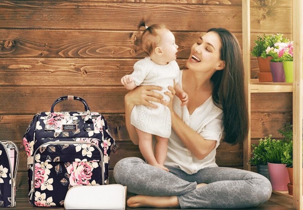 Floral Mummy Diaper Bag – Large Capacity Travel Backpack 20–35L - QUARATI