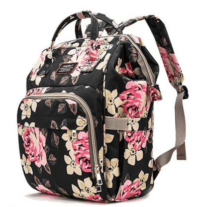 Floral Mummy Diaper Bag – Large Capacity Travel Backpack 20–35L - QUARATI