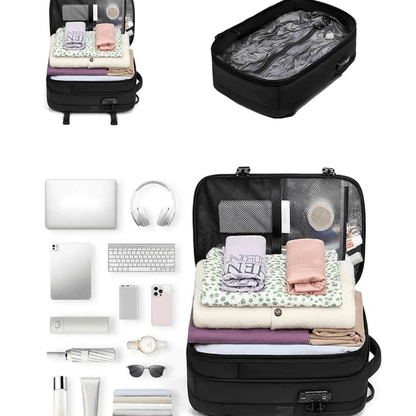 Lightweight 50L Travel Backpack with Compression System & USB Charging - QUARATI