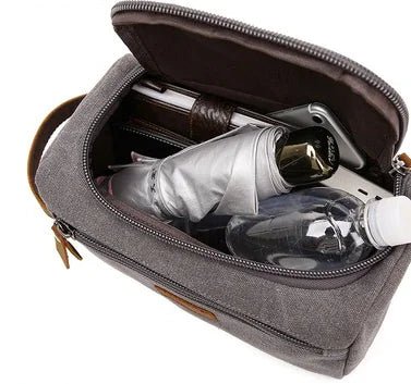 Multifunctional Travel Storage Bag – Washed Canvas & Leather - QUARATI