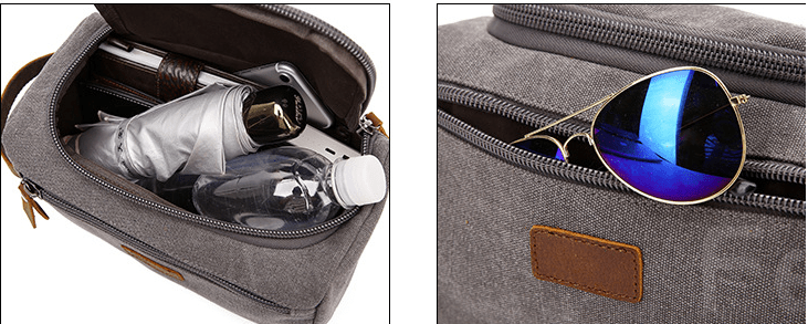 Multifunctional Travel Storage Bag – Washed Canvas & Leather - QUARATI