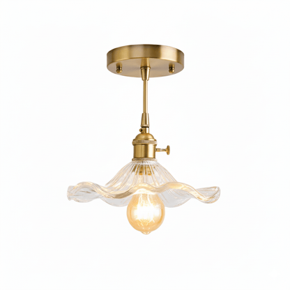 Nordic Brass Glass Pendant Light – Japanese Minimalist Hanging Lamp - QUARATI