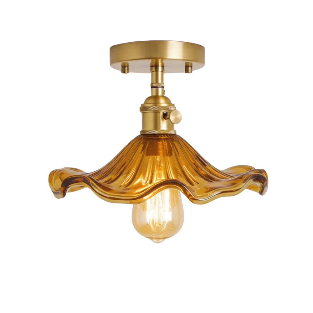 Nordic Brass Glass Pendant Light – Japanese Minimalist Hanging Lamp - QUARATI