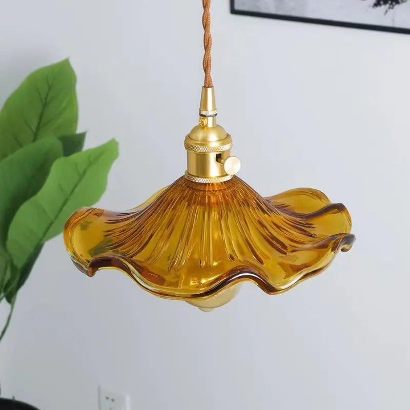 Nordic Brass Glass Pendant Light – Japanese Minimalist Hanging Lamp - QUARATI