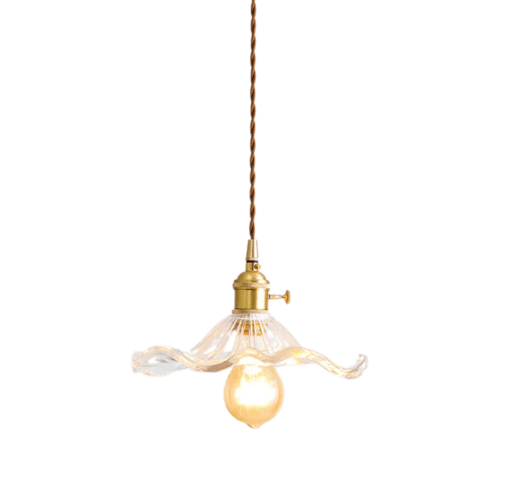Nordic Brass Glass Pendant Light – Japanese Minimalist Hanging Lamp - QUARATI