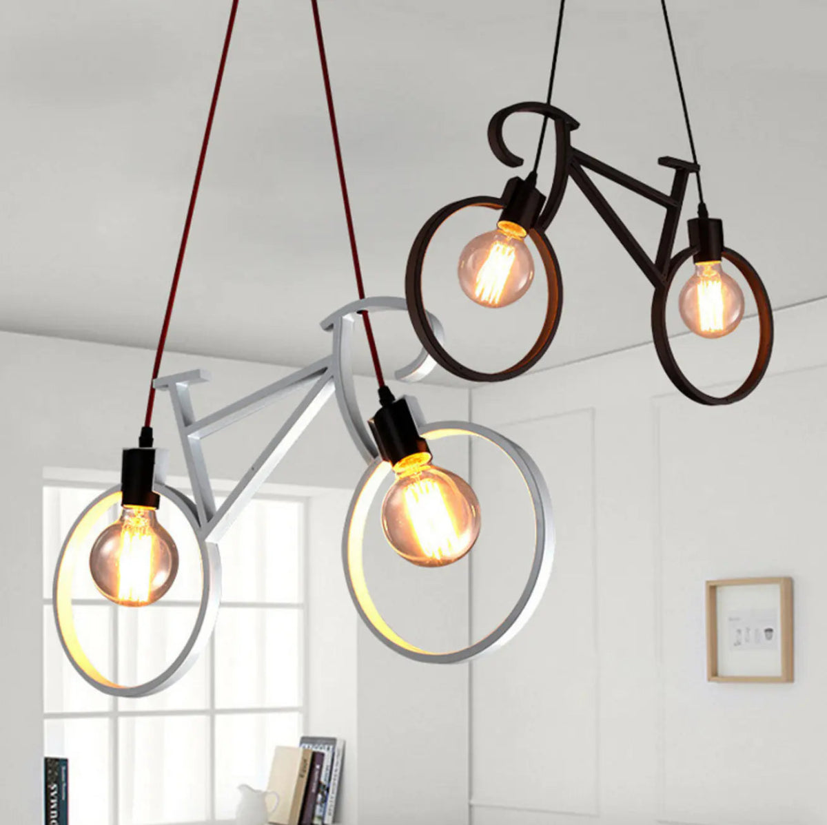 Nordic Modern Double - Head Bicycle Pendant Light - QUARATI