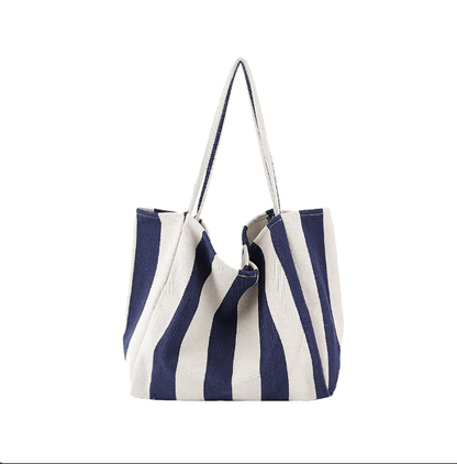 Striped Canvas Tote Bag – Versatile Large Capacity Shoulder Bag | 30L - QUARATI