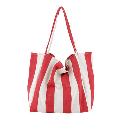 Striped Canvas Tote Bag – Versatile Large Capacity Shoulder Bag | 30L - QUARATI