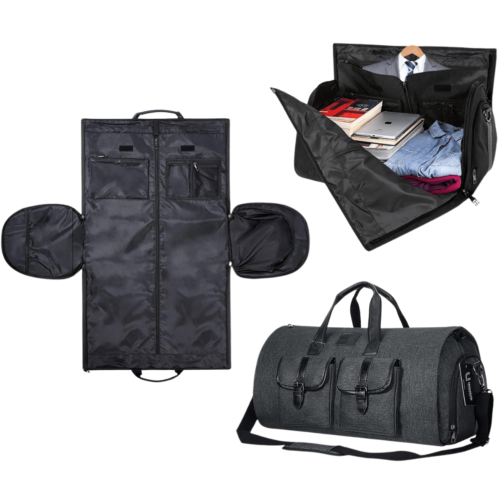 Waterproof Garment Duffel Bag – Large Carry - On with Shoe Compartment & Suit Carrier - QUARATI